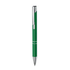 Branded Recycled Aluminium Push Button Pen in Green