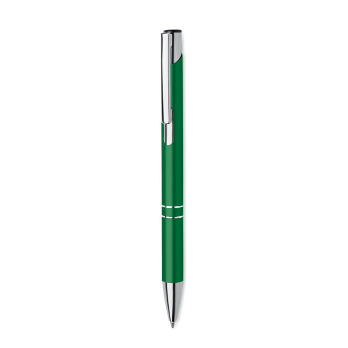 Branded Recycled Aluminium Push Button Pen in Green