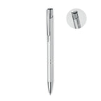 Branded Recycled Aluminium Push Button Pen in Silver