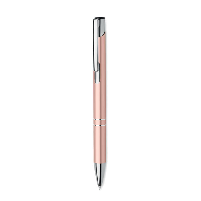 Branded Recycled Aluminium Push Button Pen in Red
