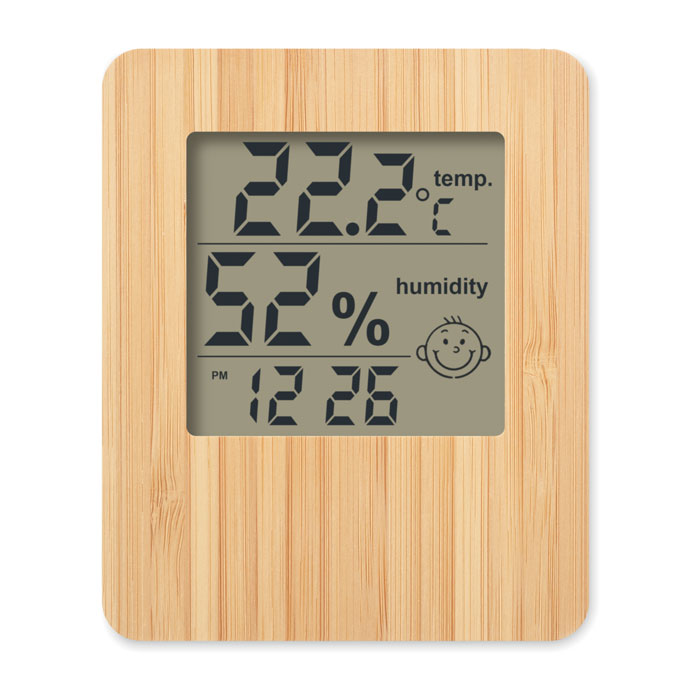 Branded Weather Station with Bamboo Front without branding