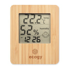 Branded Weather Station with Bamboo Front