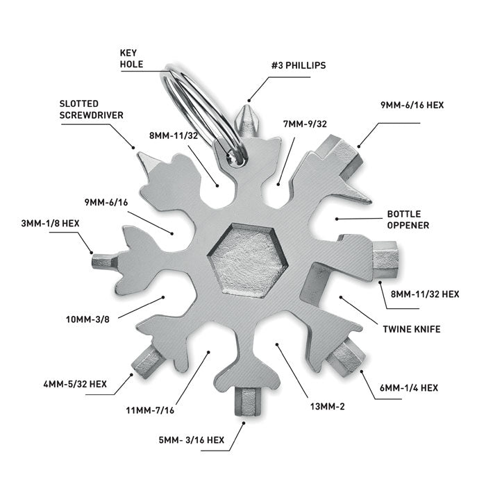 Branded 17 in 1 Snowflake Multi-Tool without branding