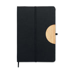 Branded A5 RPET Notebook with Bamboo Detail and Phone Stand without branding