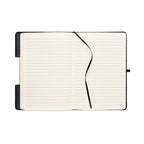 Branded A5 RPET Notebook with Bamboo Detail and Phone Stand without branding