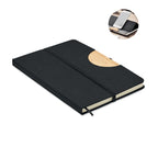 Branded A5 RPET Notebook with Bamboo Detail and Phone Stand