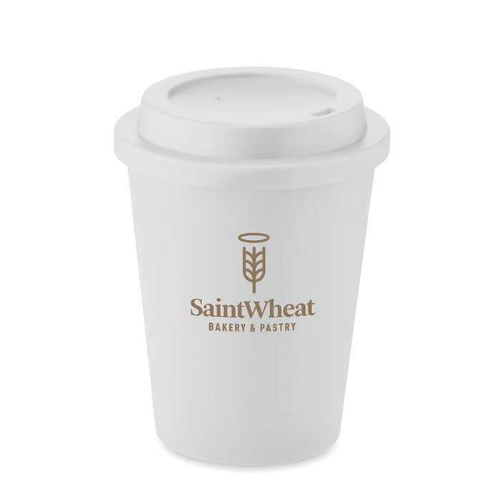 Branded PP tumbler with mouthpiece lid, printed