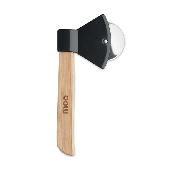 Branded Pizza Cutter with Bamboo Handle