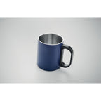 Branded double wall mug with PP handle, side view