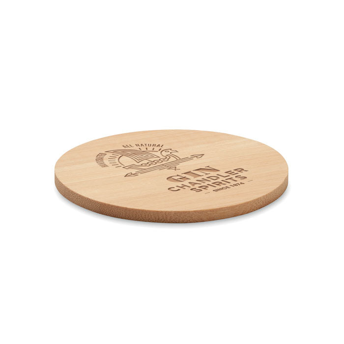 Branded Round Bamboo Coaster