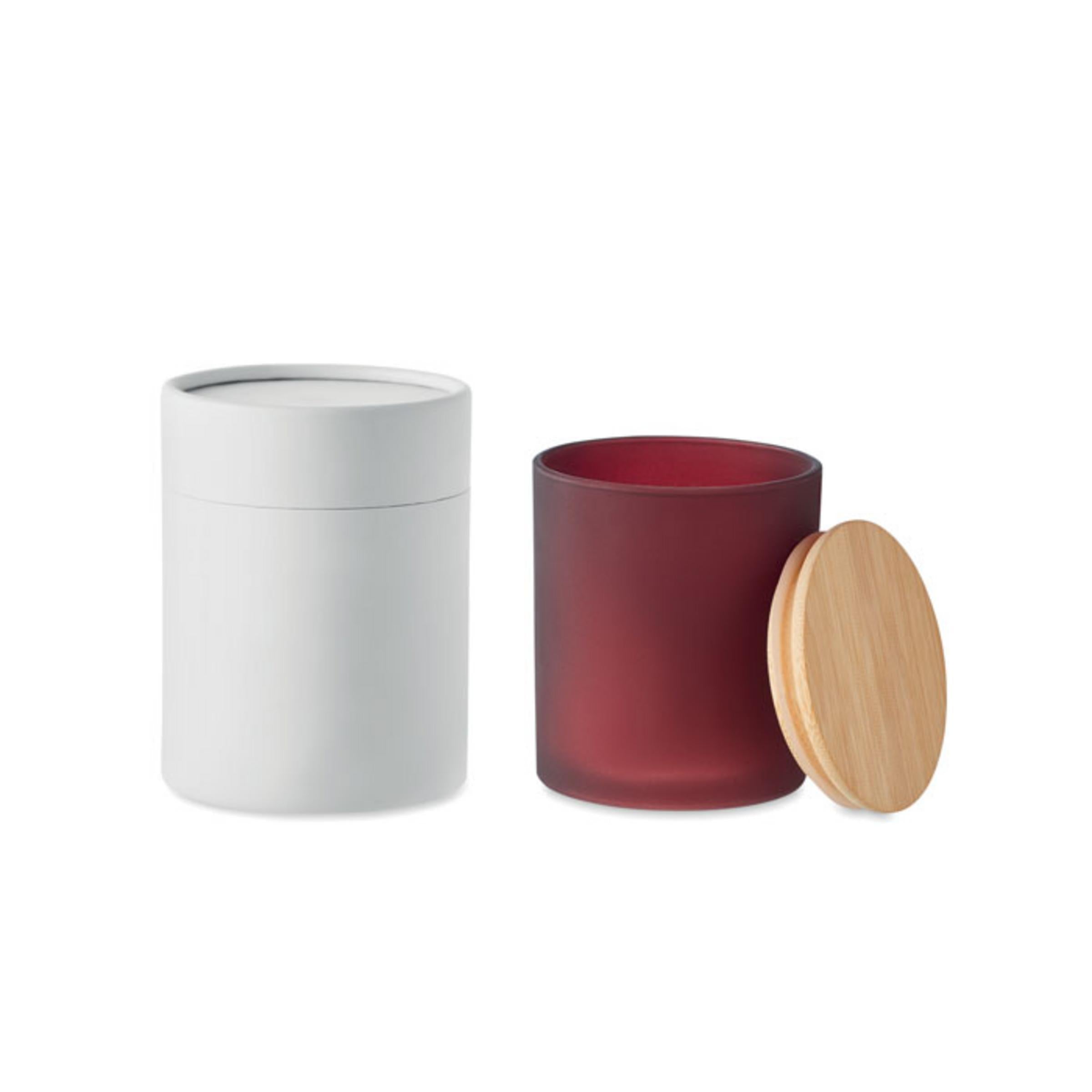 Branded Frosted Glass Bamboo Candle