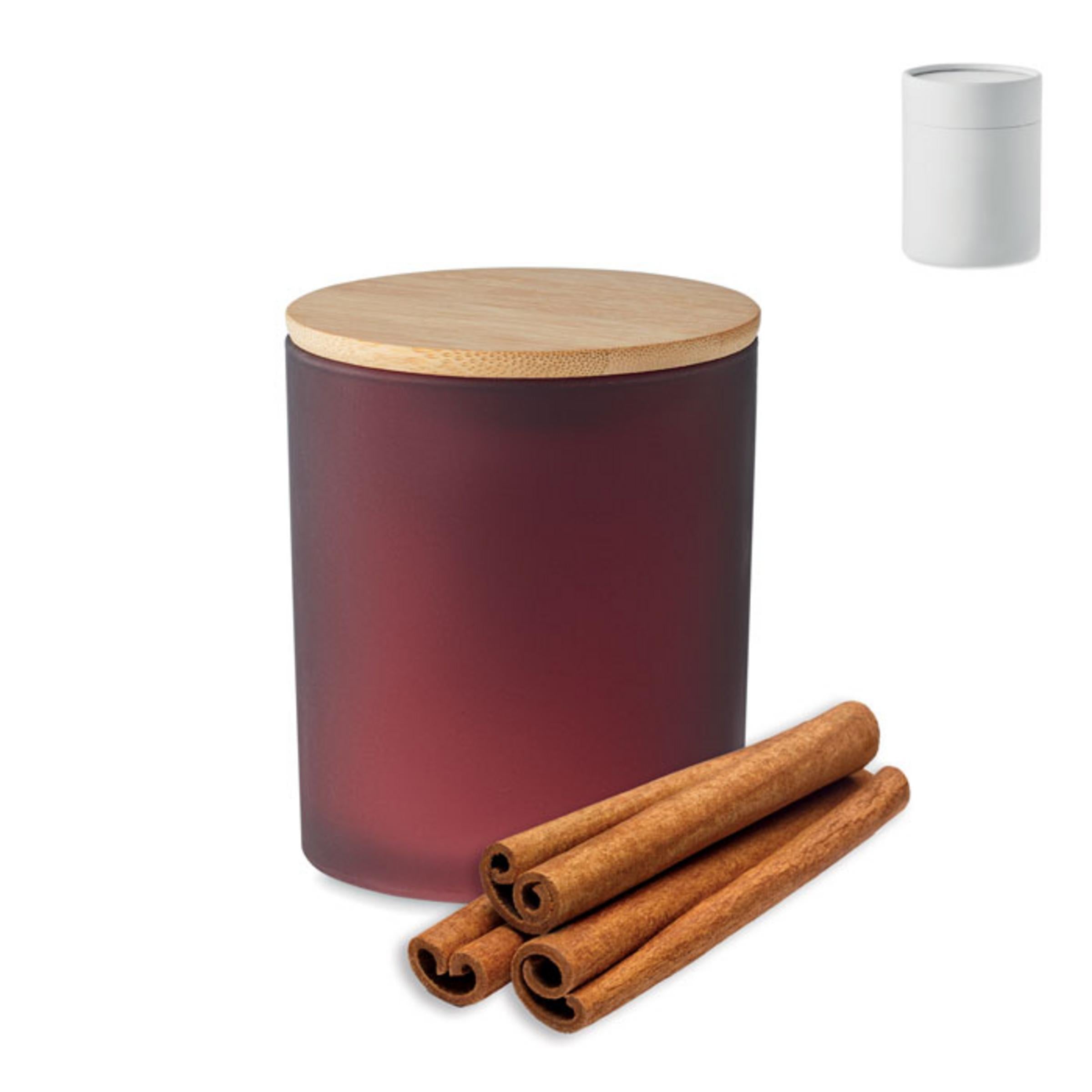 Branded Frosted Glass Bamboo Candle