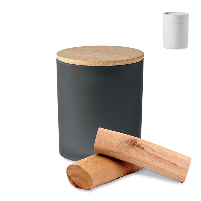 Branded Plant Based Wax Candle in Frosted Jar 120g in Black