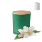 Branded Plant Based Wax Candle in Frosted Jar 120g in Green