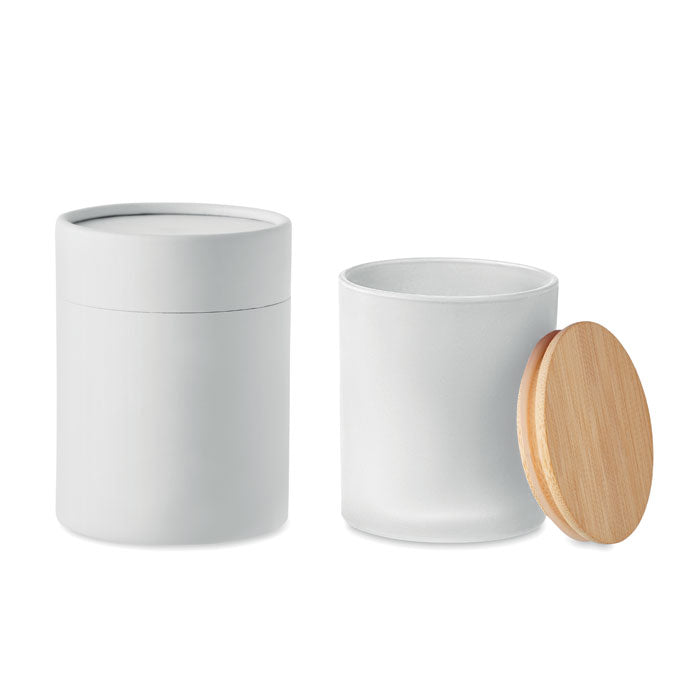 Branded Plant Based Wax Candle in Frosted Jar 200g without branding