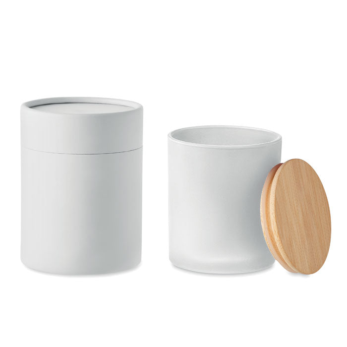 Branded Plant Based Wax Candle in Frosted Jar 280g without branding