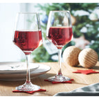 Branded Wine Glass Set in use