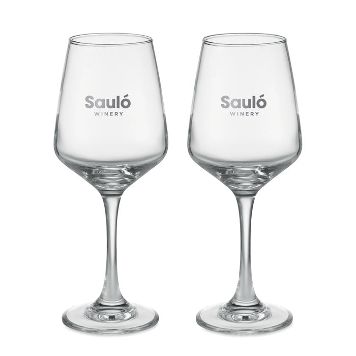 Branded wine glass set, printed
