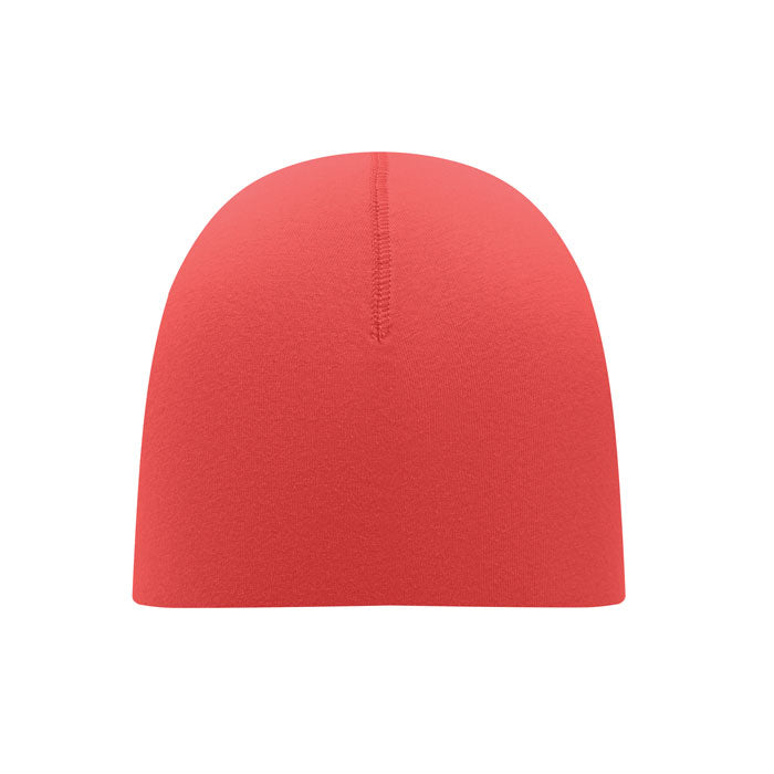 Branded Cotton Beanie in Red