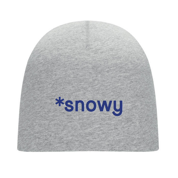 Branded Cotton Beanie in Grey