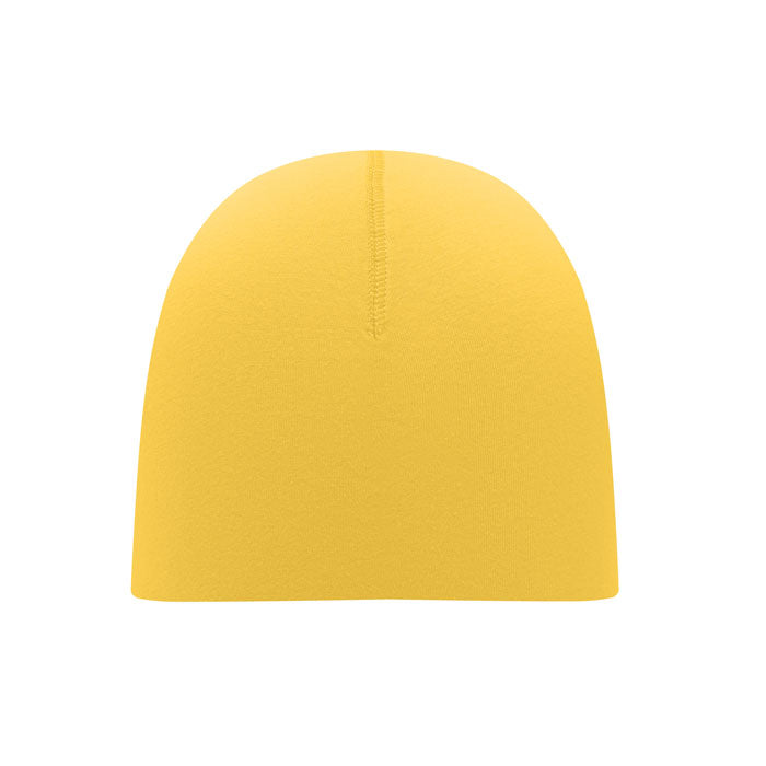 Branded Cotton Beanie in Yellow