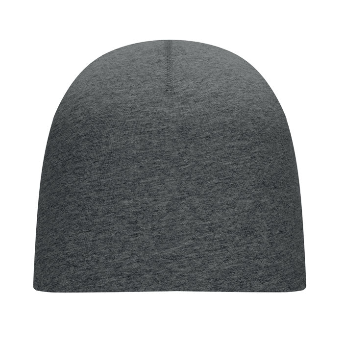 Branded Cotton Beanie in Grey