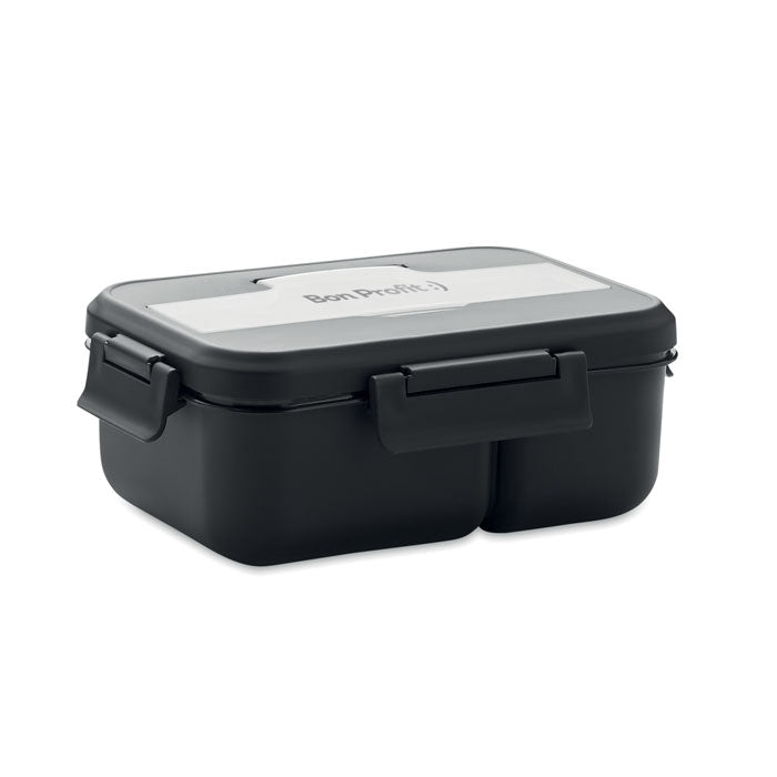 Branded Two-Tier PP Lunch Box with Cutlery