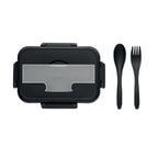 Branded Two-Tier PP Lunch Box with Cutlery without branding