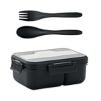 Branded Two-Tier PP Lunch Box with Cutlery