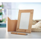 Branded Bamboo Photo Frame in use
