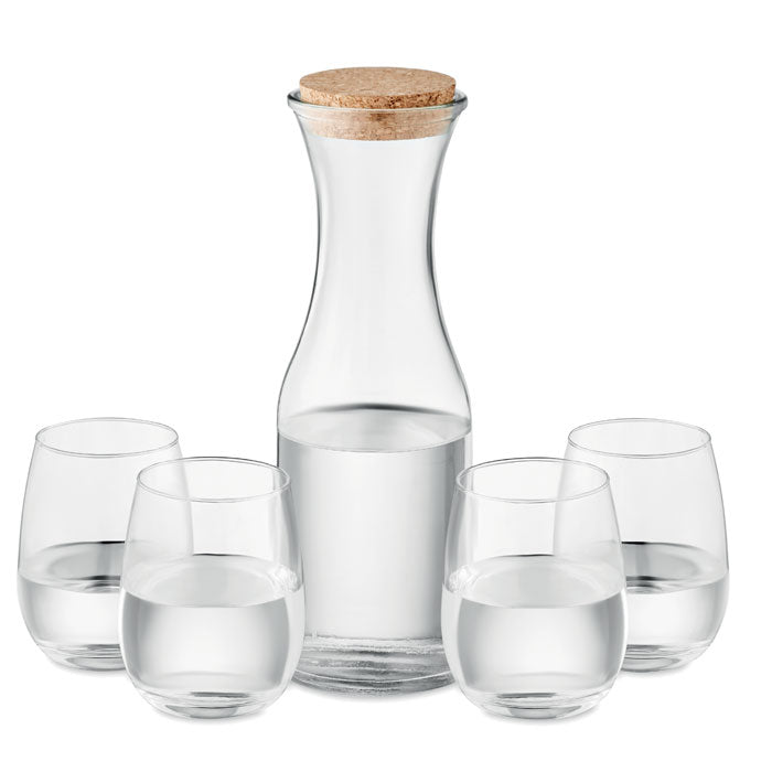 Branded recycled glass drink set