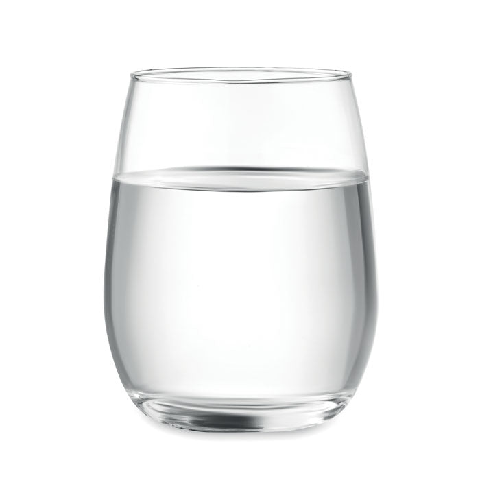 Branded recycled glass, side view