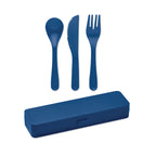 Branded PP Cutlery Set with Case in Blue