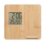 Branded Bamboo Clock and Weather System without branding