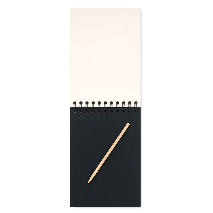 Branded Scratch Paper Notebook with Wooden Pen without branding