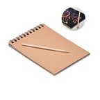 Branded Scratch Paper Notebook with Wooden Pen without branding