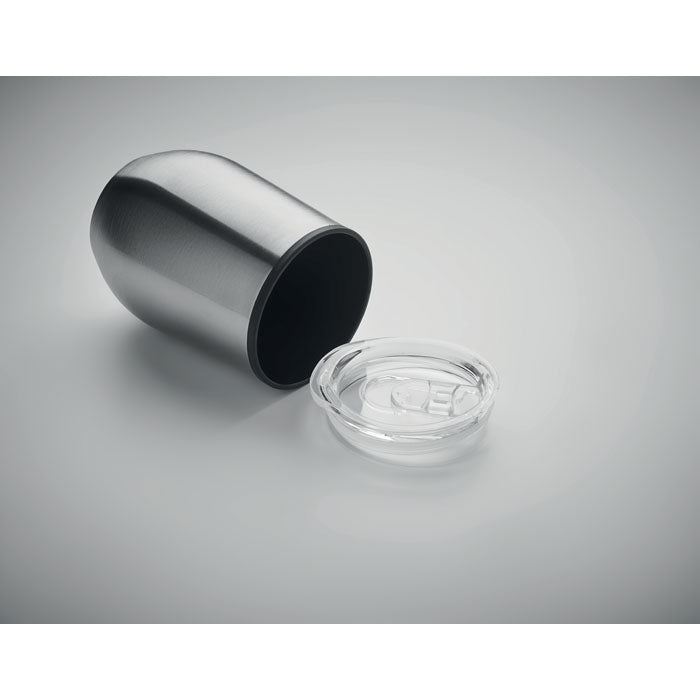 Branded Steel Cup with Transparent Lid without branding