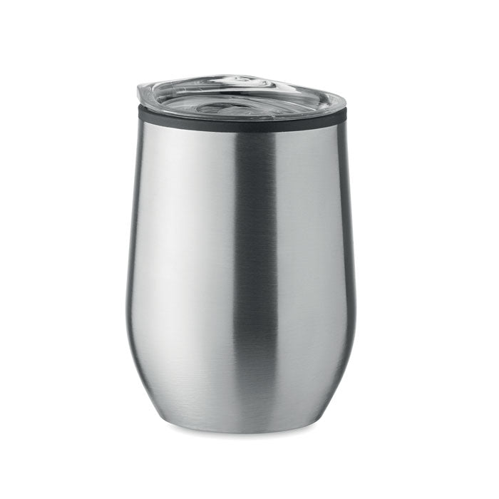 Branded Steel Cup with Transparent Lid without branding