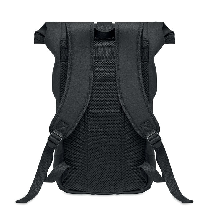 Branded Rolltop Washed Canvas Backpack without branding