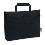 Branded RPET Felt Zippered Laptop Bag in Black