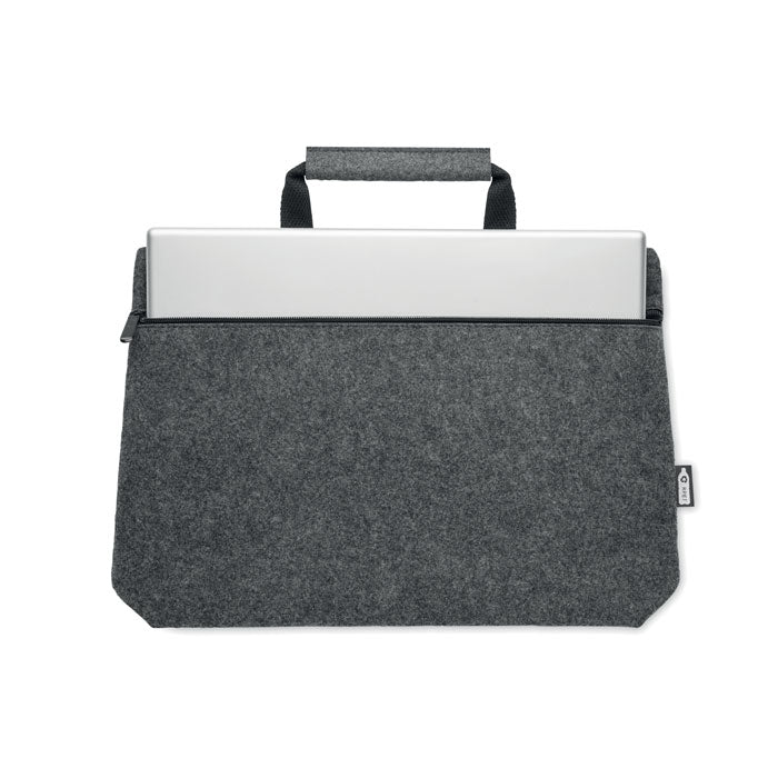Branded RPET Felt Zippered Laptop Bag without branding