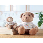 Branded Large Teddy Bear Plush with Hoodie in use