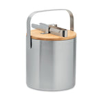 Branded Double Wall Ice Bucket 1.2L with Bamboo Lid