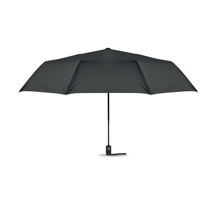 Branded 27 Inch 3 Fold Windproof Umbrella in Black