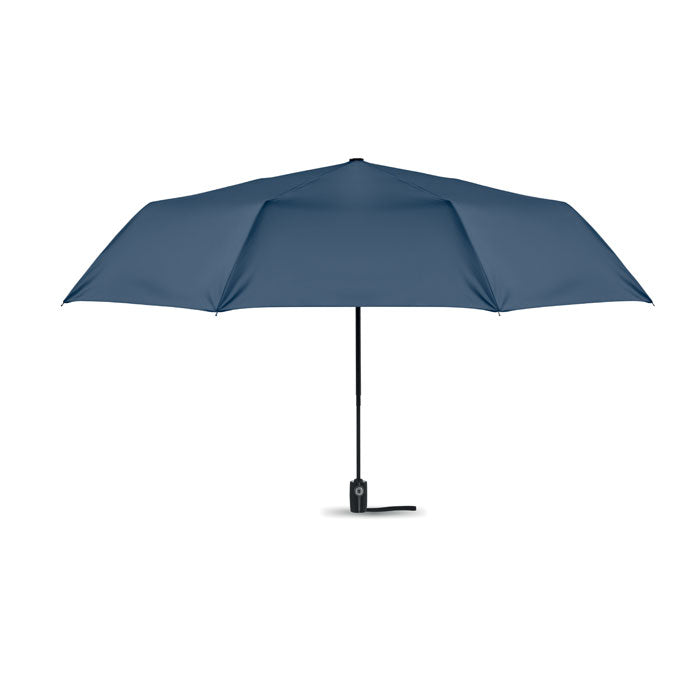 Branded 27 Inch 3 Fold Windproof Umbrella in Blue
