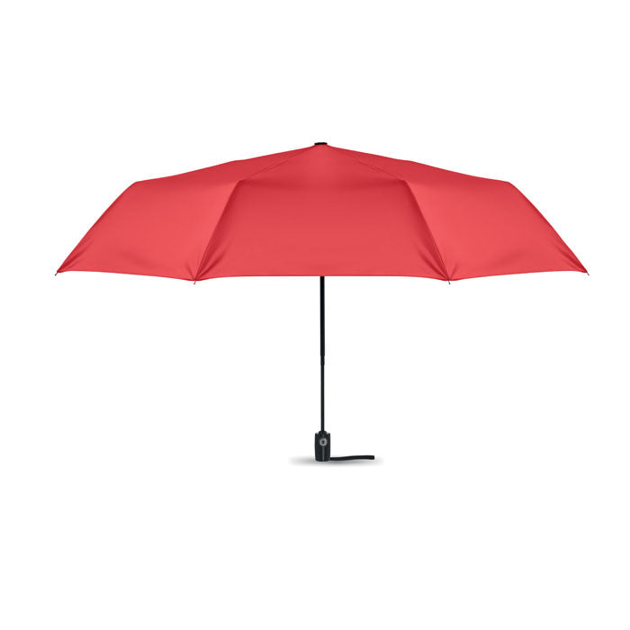 Branded 27 Inch 3 Fold Windproof Umbrella in Red