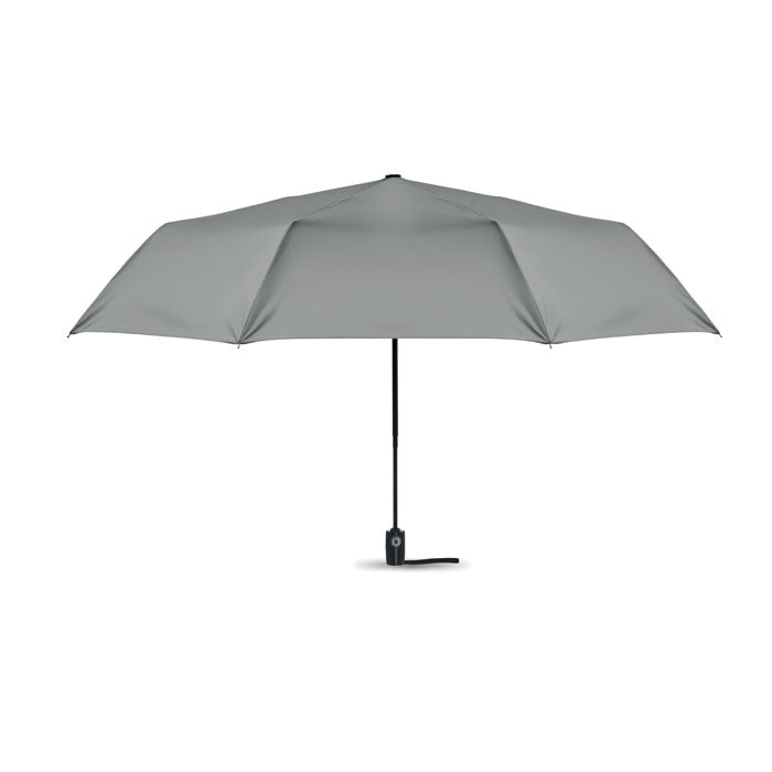 Branded 27 Inch 3 Fold Windproof Umbrella in Grey