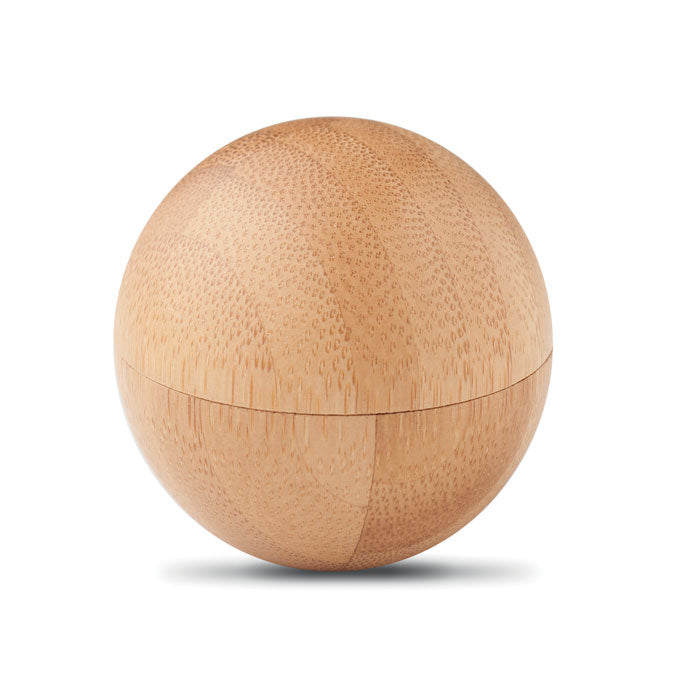 Branded Lip Balm in Round Bamboo Case without branding