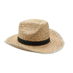 Branded Straw Sun Hat in Black