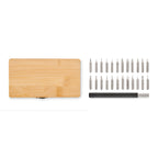 Branded 24 Piece Precision Tool Set in Bamboo Case without branding